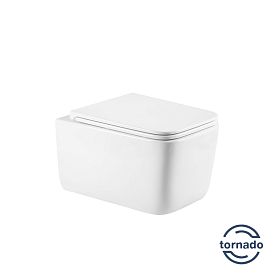 Унитаз Vincea Capri VT1-63T подвесной, безободковый, смыв Торнадо, с сиденьем микролифт, цвет белый - фото 1