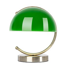 Кабинетная настольная лампа Arte Lamp Banker A5040LT-1AB, арматура античная бронза, плафон стекло зеленое - фото 1