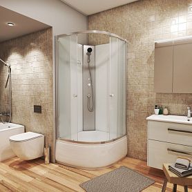 Душевая кабина Niagara Eco E80/40/MT/BK 80х80, стекло матовое, профиль хром матовый, без крыши - фото 1