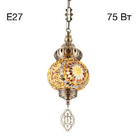 Подвесной светильник Citilux Каир CL419115, арматура бронза, плафоны стекло янтарный - фото 1