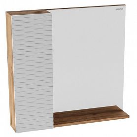 Шкаф-зеркало Grossman Альба 80, левый, цвет веллингтон / белый - фото 1