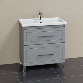 Тумба под раковину Санта Венера 80 напольная, цвет дуб серый - фото 1