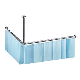 Bemeta 101120042 Карниз для ванны, угловой 90x90x49 см, диаметр 2,5 см - фото 1