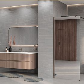 Душевая перегородка WasserKRAFT Rur 30W40BN-MR 120x200, стекло зеркальное, профиль графит - фото 1