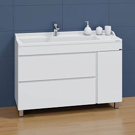 Тумба под раковину Санта Марс 120 напольная, с ящиками и дверцей, цвет белый - фото 1