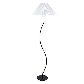 Торшер Arte Lamp Agatha A5069PN-1BK, арматура черная, плафон ткань белая - фото 1
