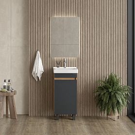 Мебель для ванной Оника Милтон Квадро 40, напольная, цвет серый / дуб сонома - фото 1