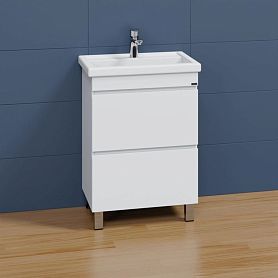 Тумба под раковину Санта Марс 60 напольная, с 2 ящиками, цвет белый - фото 1
