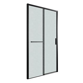 Душевая дверь Grossman Style 120х195, стекло шиншилла, профиль черный матовый - фото 1