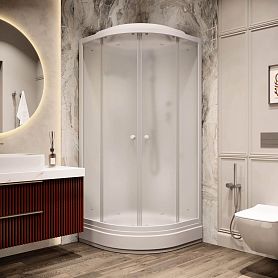 Душевая кабина Parly Bianco BM86F 85х85, стекло матовое, профиль белый - фото 1