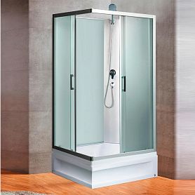Душевая кабина River Quadro Б/К XL 120/80/41 MT 120x80, стекло матовое, профиль хром матовый, без крыши - фото 1