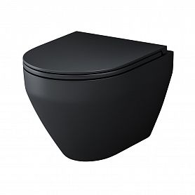 Унитаз AM.PM Spirit 2.0 C701700MBSC подвесной, безободковый, с сиденьем микролифт, цвет черный матовый - фото 1