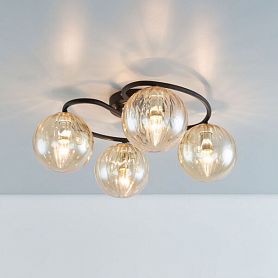 Потолочная люстра Citilux Эрни CL122145, арматура черная, плафон стекло прозрачное - фото 1