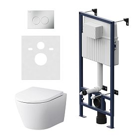 Комплект AM.PM IS70131.741701 унитаза Sense FlashClean с сиденьем микролифт и инсталляции Pro C  L хром матовый - фото 1