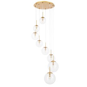 Подвесной светильник Arte Lamp Volare A1900SP-8AB, арматура античная бронза, плафон стекло прозрачное - фото 1