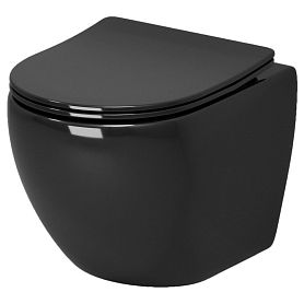 Унитаз Grossman Color GR-4455 BS подвесной, безободковый, с сиденьем микролифт, цвет черный - фото 1