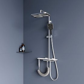 Душевая стойка RGW Shower Panels SP-35, с верхним душем, термостатическим смесителем, цвет хром - фото 1