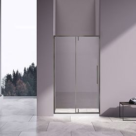 Душевая дверь Vincea Slim-N VDP-4SN 120x195, стекло прозрачное, профиль вороненая сталь - фото 1