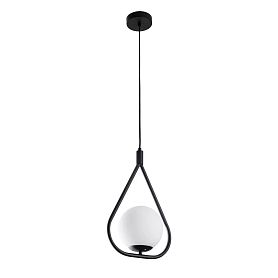 Подвесной светильник Arte Lamp Matisse A7764SP-1BK, арматура черный, плафон стекло белое - фото 1