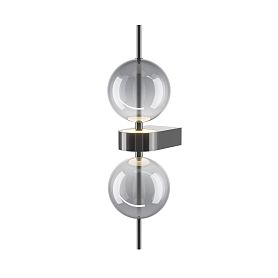 Бра Maytoni Double Moon MOD478WL-L8B3K, арматура черная, плафон стекло дымчатое - фото 1
