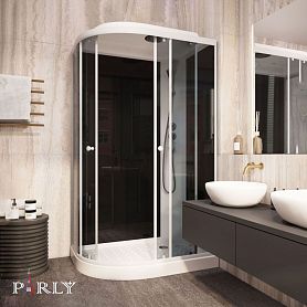 Душевая кабина Parly Classic Эконом EC1231R 120x80, правая, стекло тонированное, профиль белый - фото 1