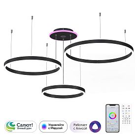 Подвесная люстра Citilux Дуэт Смарт CL719A701, арматура черная - фото 1