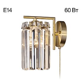 Бра Citilux Axis CL313413, арматура бронза, плафоны металл / хрусталь прозрачный - фото 1