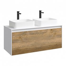 Мебель для ванной Aqwella Mobi 120, цвет белый/дуб балтийский - фото 1