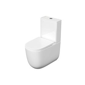 Унитаз Акватек Optima Plus AQ4452-00 напольный, безободковый, смыв Торнадо, с сиденьем микролифт, цвет белый - фото 1