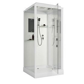 Душевая кабина Niagara Standart ST100/15Q 100х100, стекло прозрачное, профиль белый, с крышей - фото 1