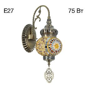 Бра Citilux Каир CL419315, арматура бронза, плафоны стекло янтарное - фото 1