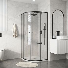 Душевой уголок Niagara Nova NG-6837-90BL 90х90, стекло прозрачное, профиль черный матовый - фото 1