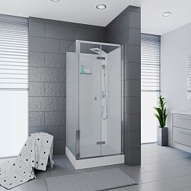 Душевая кабина CeruttiSPA Mimi 90T 90x90, стекло прозрачное, профиль хром, без крыши - фото 1