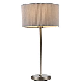 Декоративная настольная лампа Arte Lamp Mallorca A1021LT-1SS, арматура матовое серебро, плафон ткань серая - фото 1