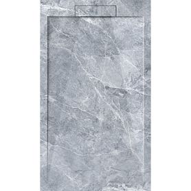 Поддон Esbano Luxe ESP-LM128VG 120x80, искусственный камень, цвет  мрамор серый - фото 1