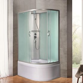 Душевая кабина River Nara Б/К XL 100/80/44 MT L 100x80, левая, стекло матовое, профиль хром матовый, без крыши - фото 1