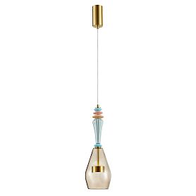 Подвесной светильник Arte Lamp Coral A2405SP-9BR, арматура латунь, плафон стекло коричневое - фото 1