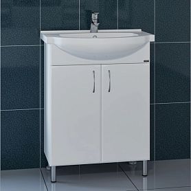 Тумба под раковину Санта Элеганс 65 напольная, с дверцами, цвет белый - фото 1