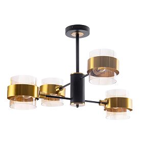 Подвесная люстра Arte Lamp Carlo A8205SP-4BK, арматура черный, плафон стекло янтарное - фото 1