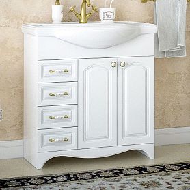 Тумба под раковину Corozo Классика 80, цвет белый - фото 1