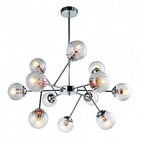 Подвесная люстра Arte Lamp Arancia A9276LM-12CC, арматура хром, плафоны стекло прозрачное, 82x82 см - фото 1