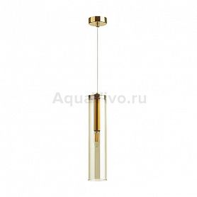 Подвесной светильник Odeon Light Klum 4693/1, арматура золото, плафон стекло янтарное, 8х150 см - фото 1