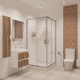 Душевой уголок Niagara Nova NG-6688-08 80х80, стекло прозрачное, профиль хром  - фото 1