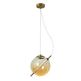 Подвесной светильник Arte Lamp Нolly A3225SP-1PB, арматура полированная медь, плафон стекло янтарное - фото 1