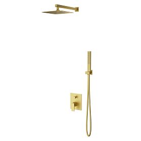 Душевой комплект Vincea Dice VSFW-2DS1BG, встраиваемый, цвет брашированное золото - фото 1