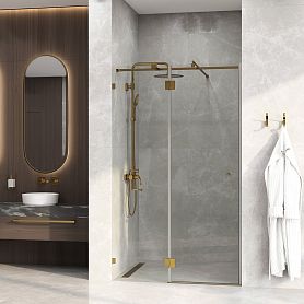 Душевая дверь WasserKRAFT Ems 76H05R-TXG 120x200, правая, стекло текстурное, профиль золото глянцевое - фото 1