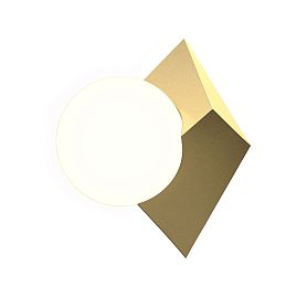 Бра Maytoni Cubeo MOD445WL-01BS, арматура латунь, профиль стекло белое - фото 1