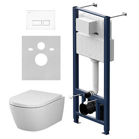 Комплект AM.PM IS47001.601901: Инсталляция Pro + Кнопка Pro S белая + Унитаз Libre Aquaspin C601901SC белый - фото 1
