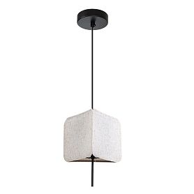 Подвесной светильник Arte Lamp Trixie A7084SP-1BK, арматура черная, плафон ткань бежевая - фото 1