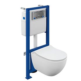 Комплект Cersanit: Унитаз Brasko Smart CO DPL EO Slim + Инсталляция Link Pro LP - фото 1